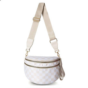 Shoulder bag with stylish check pattern and spacious compartment system Stornfield