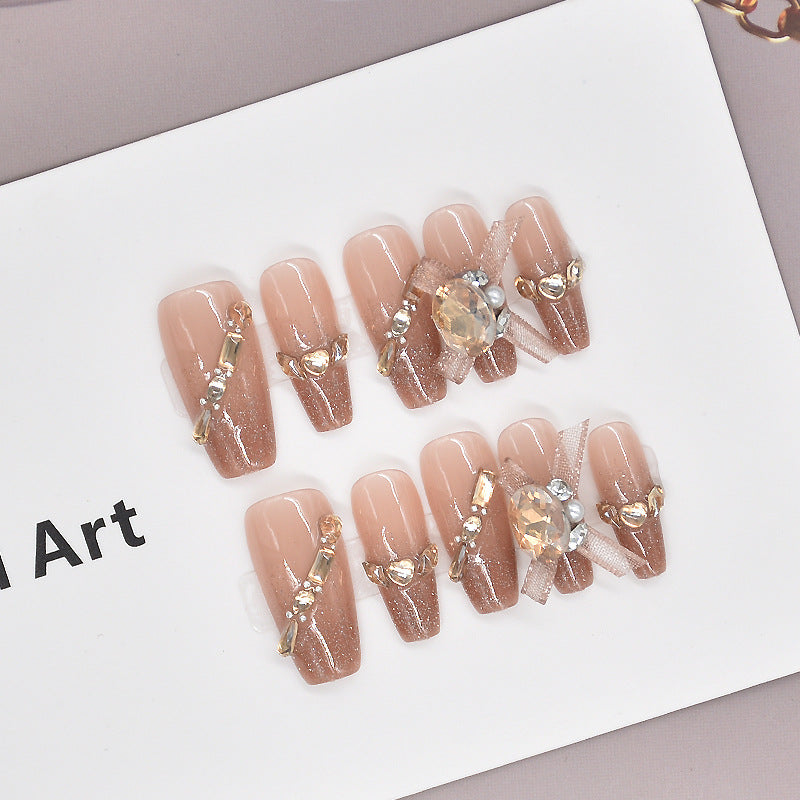 Luxury Decorative Crystal Press-On Nails Stornfield