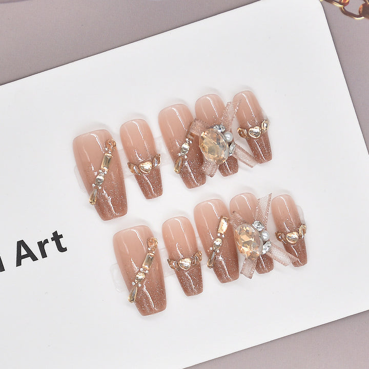 Luxury Decorative Crystal Press-On Nails Stornfield