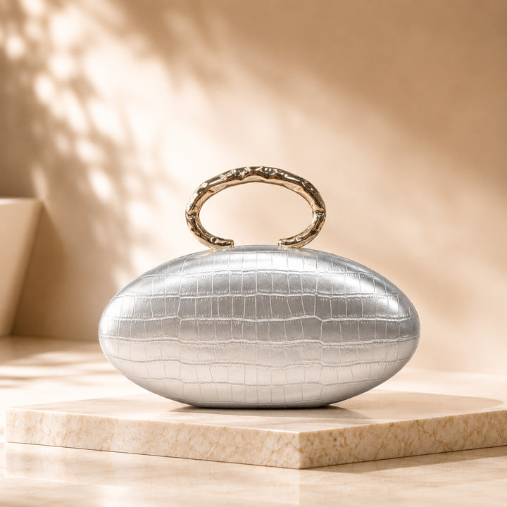 Artistic Curved Handle Acrylic Clutch