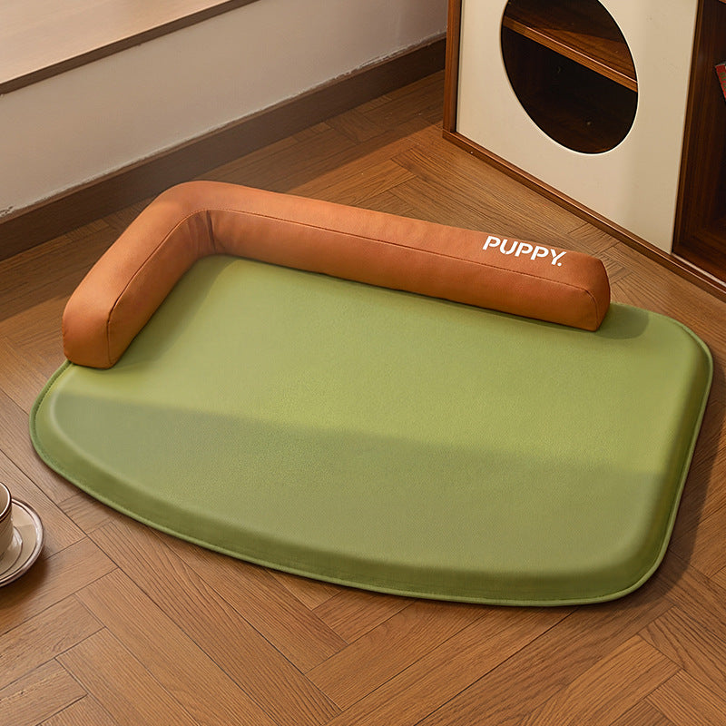 Unisex nan orthopedic dog mat with memory foam and raised head cushion edge Stornfield