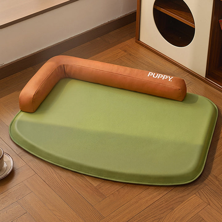 Unisex nan orthopedic dog mat with memory foam and raised head cushion edge Stornfield