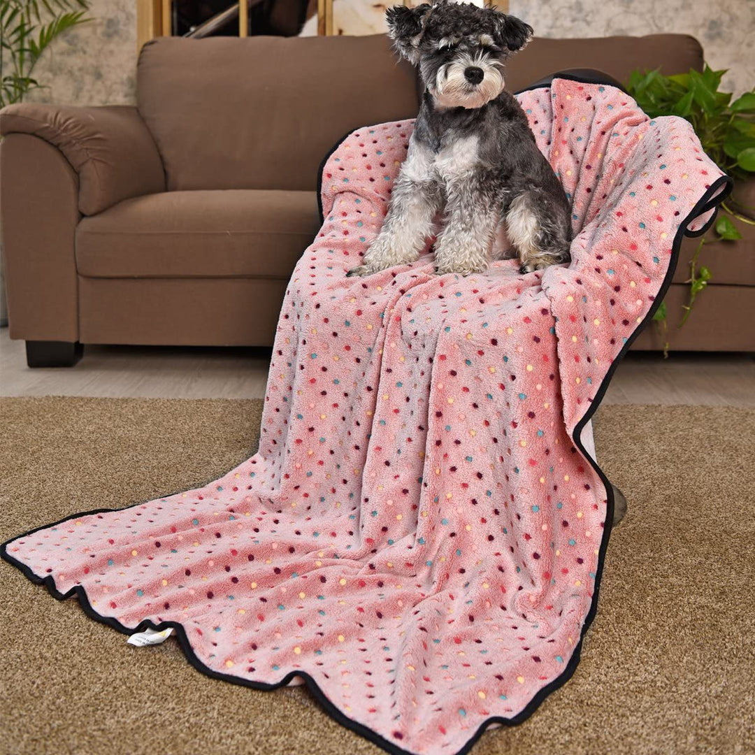 Women's Cozy Plush Blanket with Polka Dot Pattern Stornfield