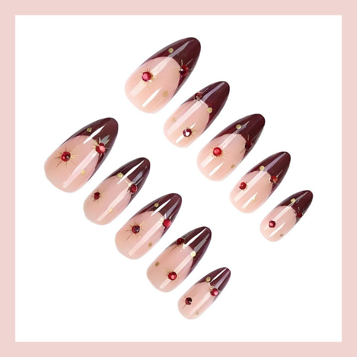 Acrylic nail set with glamorous embellishments and elegant accents Stornfield