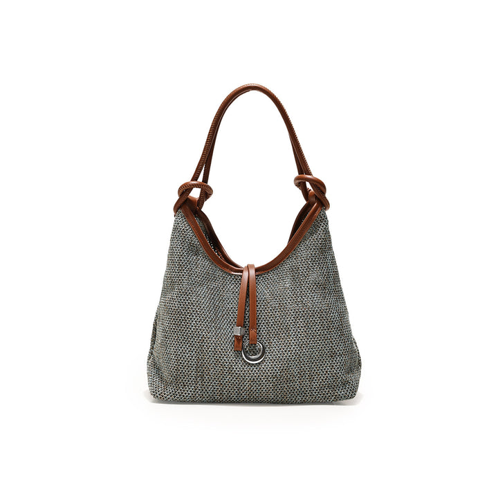 Woven Mesh Hobo Handbag
