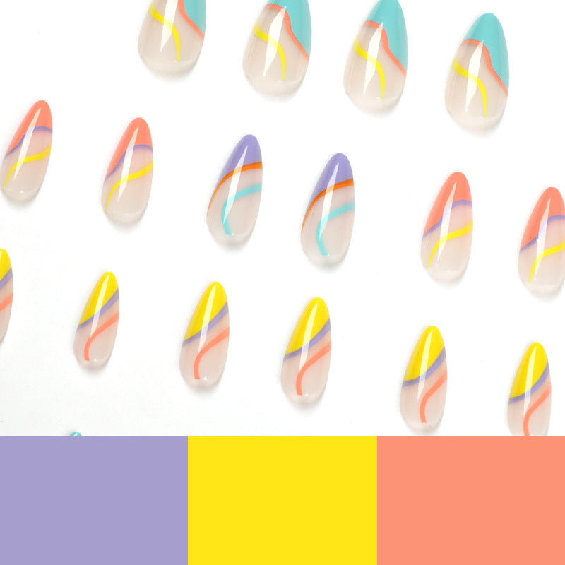 Artificial nail extensions with stylish gradient colors and modern designs Stornfield