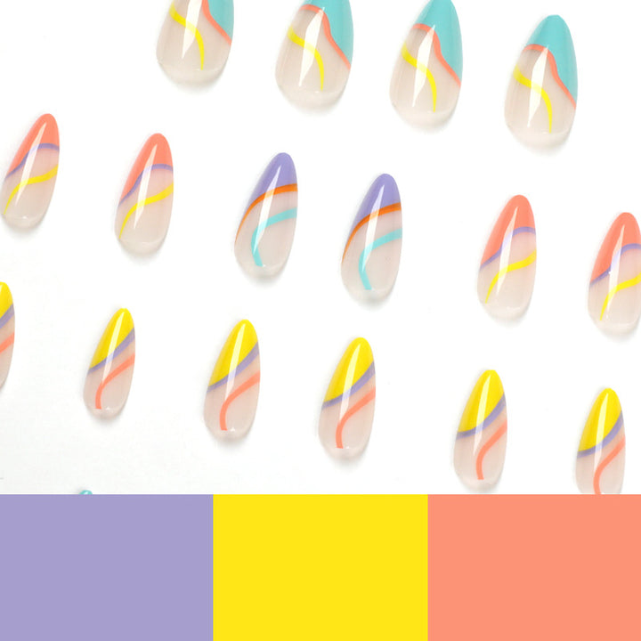 Artificial nail extensions with stylish gradient colors and modern designs Stornfield