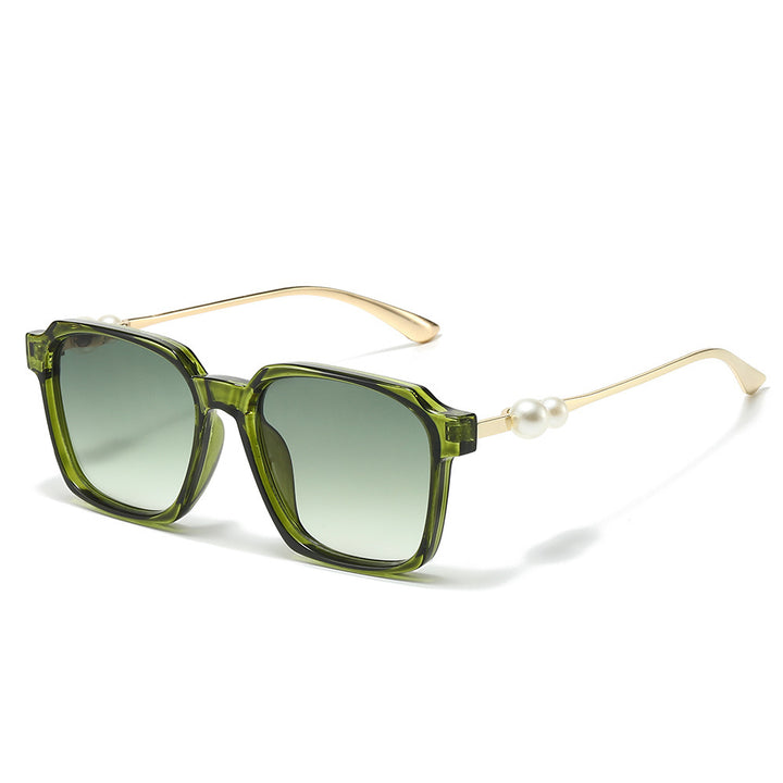 Chic Square Frame Sunglasses with Pearl Accents Stornfield