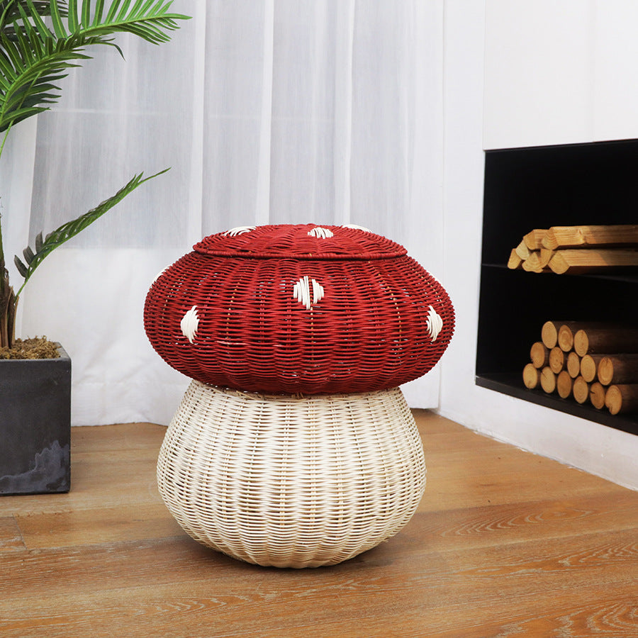 Playful storage stool in mushroom design Stornfield