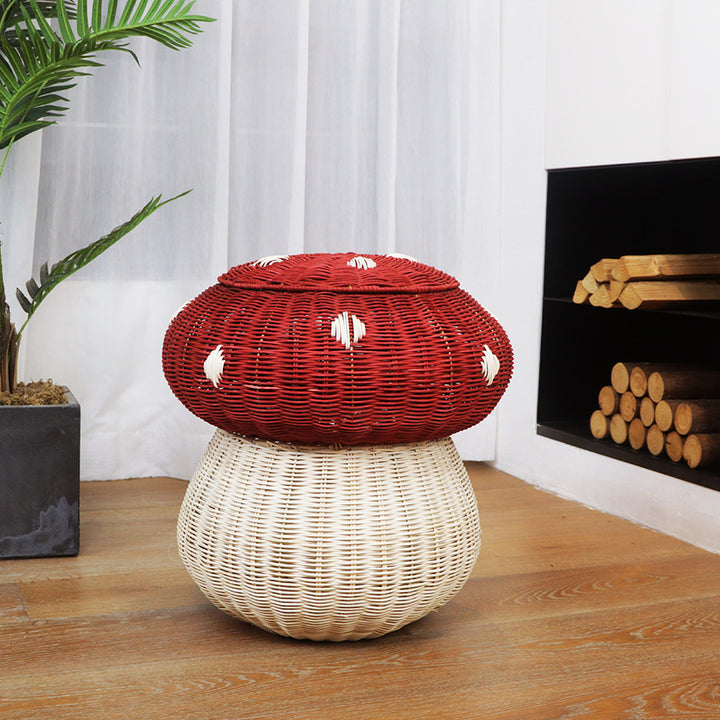 Playful storage stool in mushroom design Stornfield