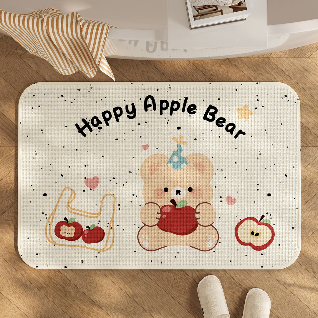 Cute Cartoon Bear-Themed Bath Mat