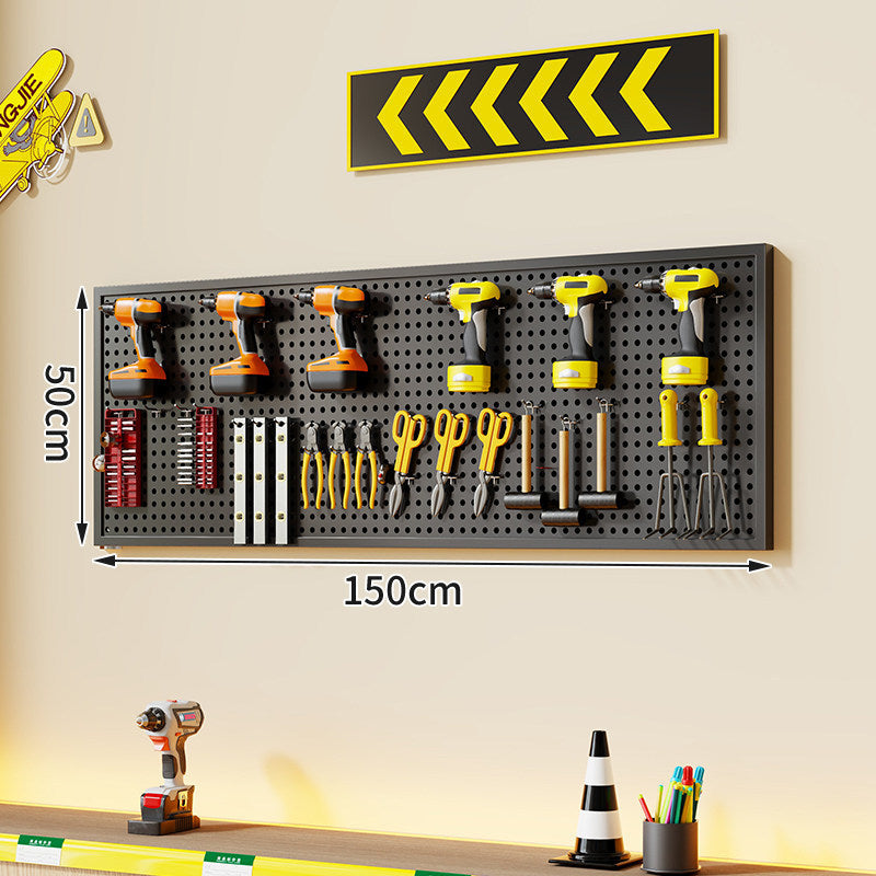 Large Rectangle Wall-Mounted Perforated Metal Pegboard Tool Storage Panel
