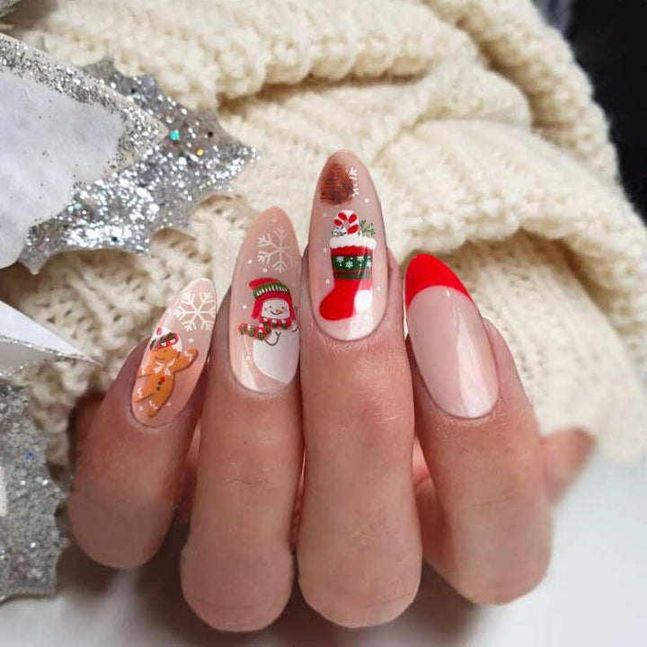 Festive Holiday-Themed Press-On Nails Stornfield