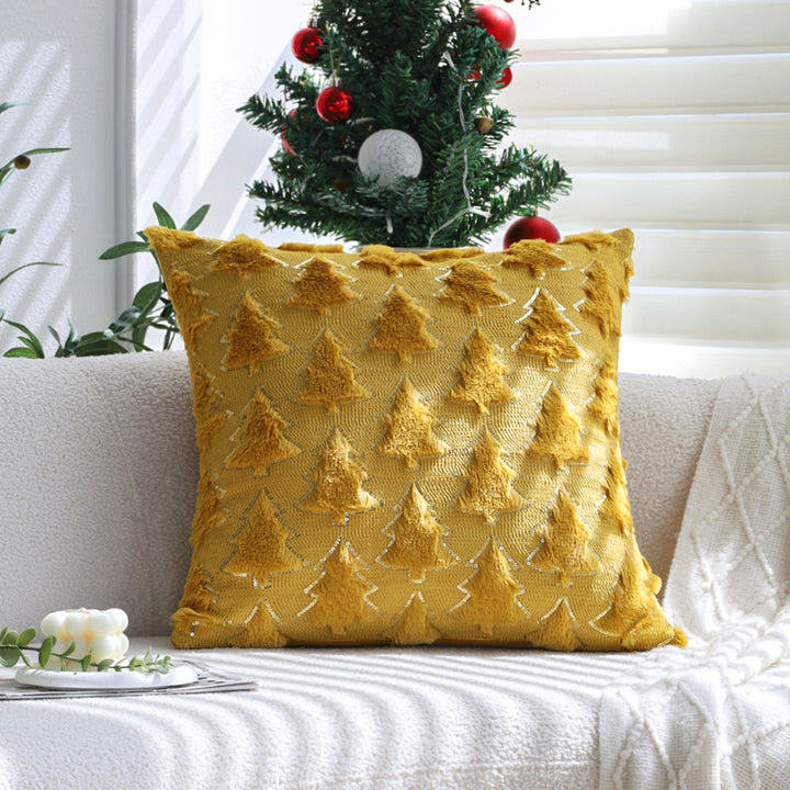 Decorative cushion with artistic Christmas tree design