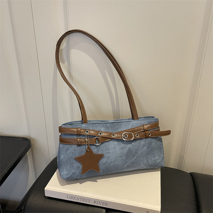 Stylish Faux Suede Handheld Tote Bag