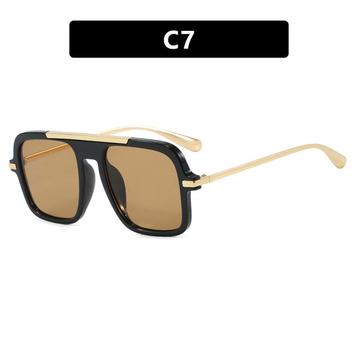 Women's square designer sunglasses with gold accents and protective UV filter Stornfield