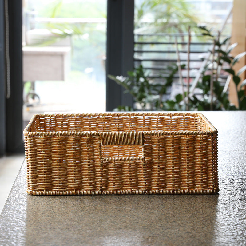 Handcrafted Large Rectangular Wicker Storage Basket Stornfield