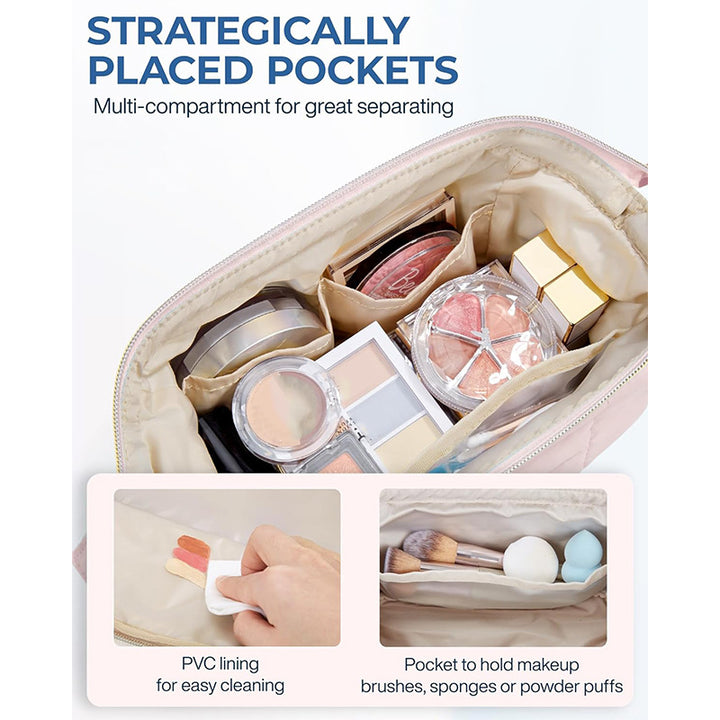 Cosmetic bag with matte finish and zipper Stornfield