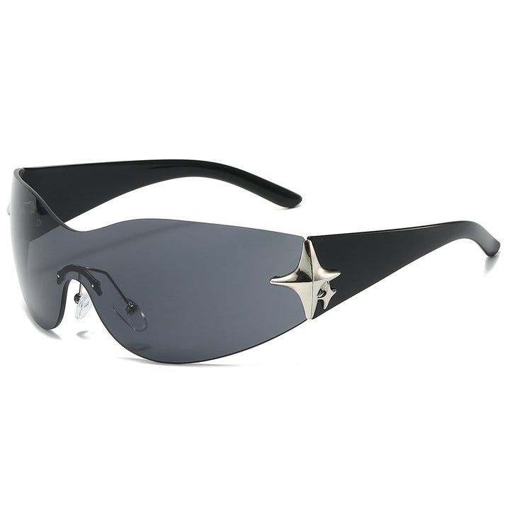 Futuristic Shield Sunglasses with Metallic Accents Stornfield
