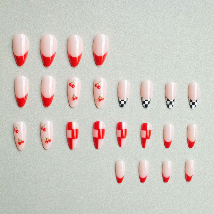Creative Cherry Pattern Nail Art Set