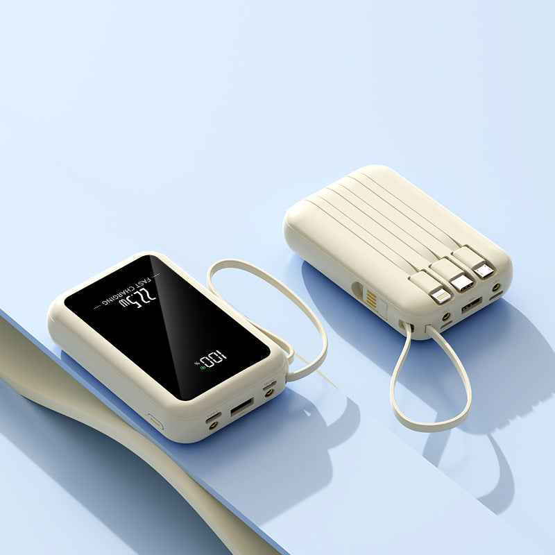 Portable power bank with integrated digital display and versatile cable system Stornfield