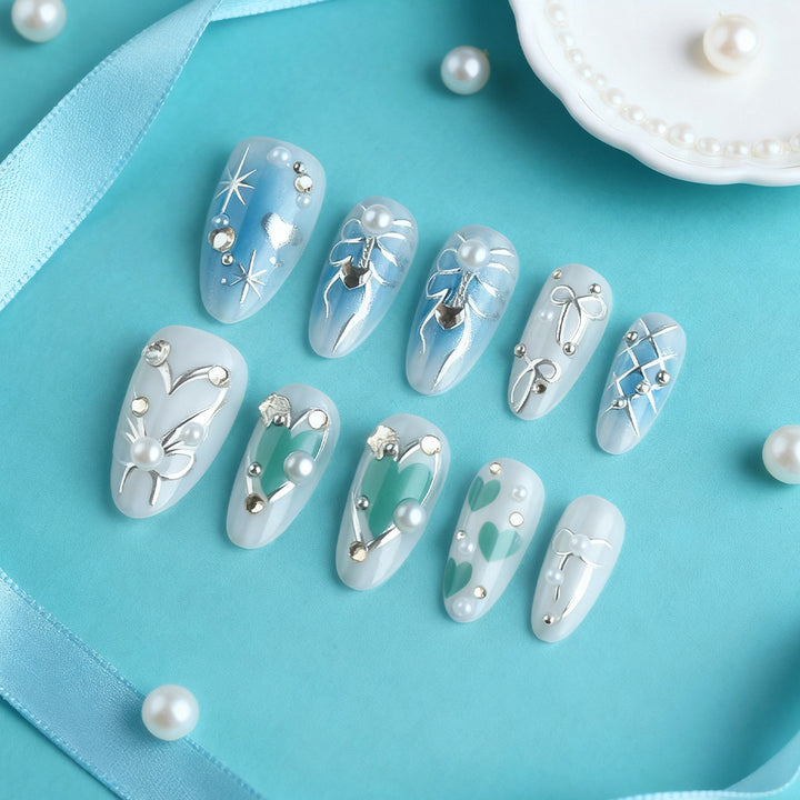 Artistic Crystal-Embellished Nail Art Set Stornfield