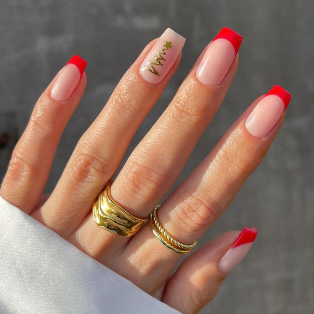 Artificial nail set with festive winter theme Stornfield