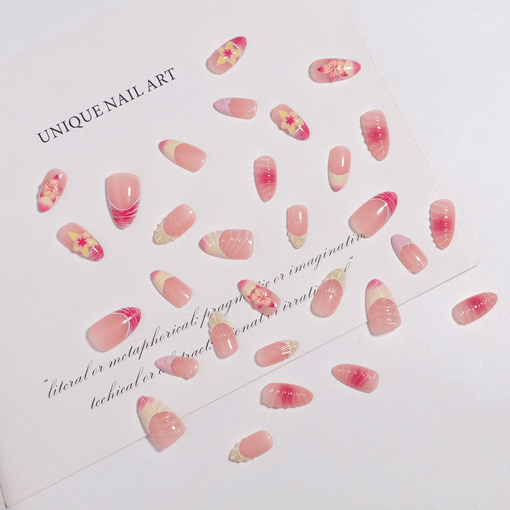 Elegant Floral-Themed Press-On Nail Set Stornfield