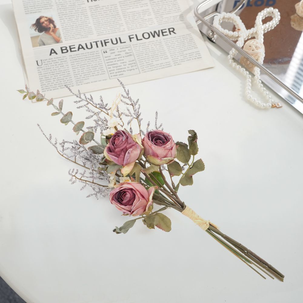 Dried Floral Bouquet with Eucalyptus and Lavender Accents