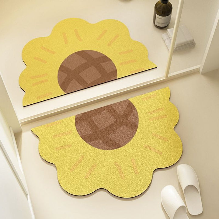 Sunflower-Shaped Bath Mat