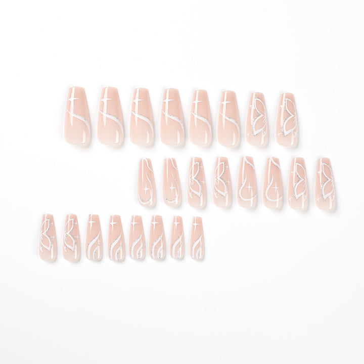 Elegant Nail Extensions with Floral Design Stornfield