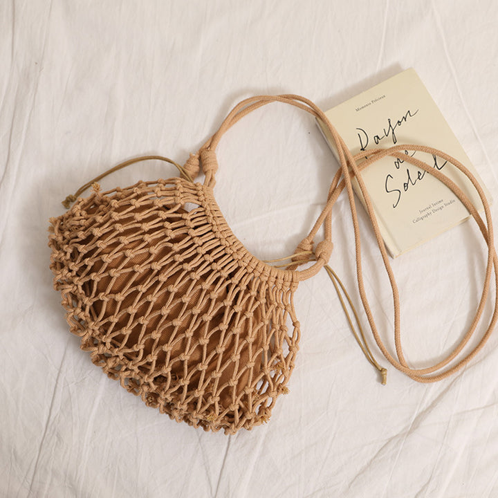 Fine macrame crossbody bag with reinforced carrying strap Stornfield
