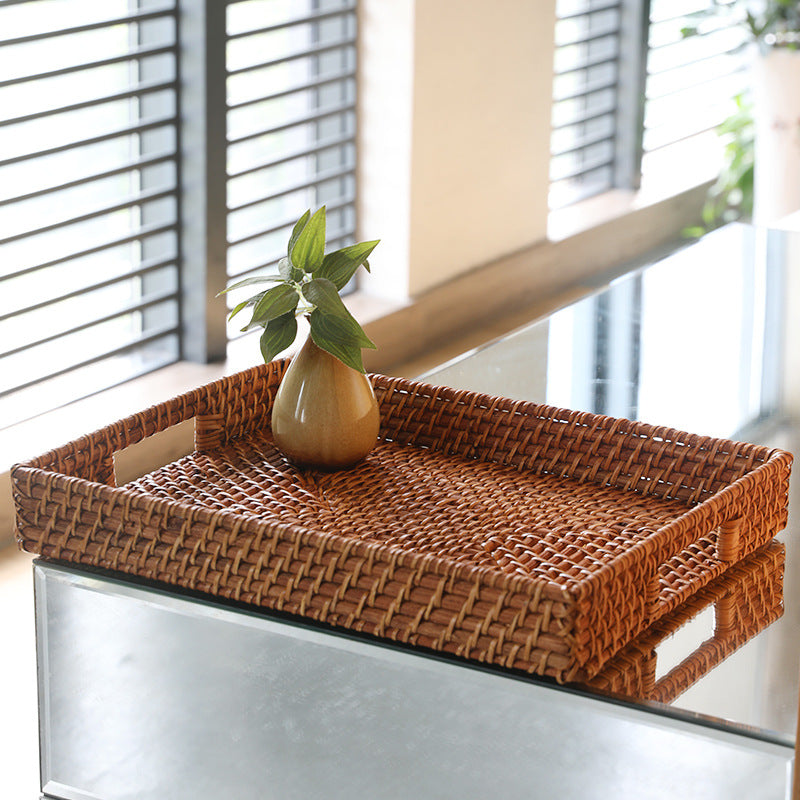Unisex Rectangular Serving Tray made of natural wicker Stornfield