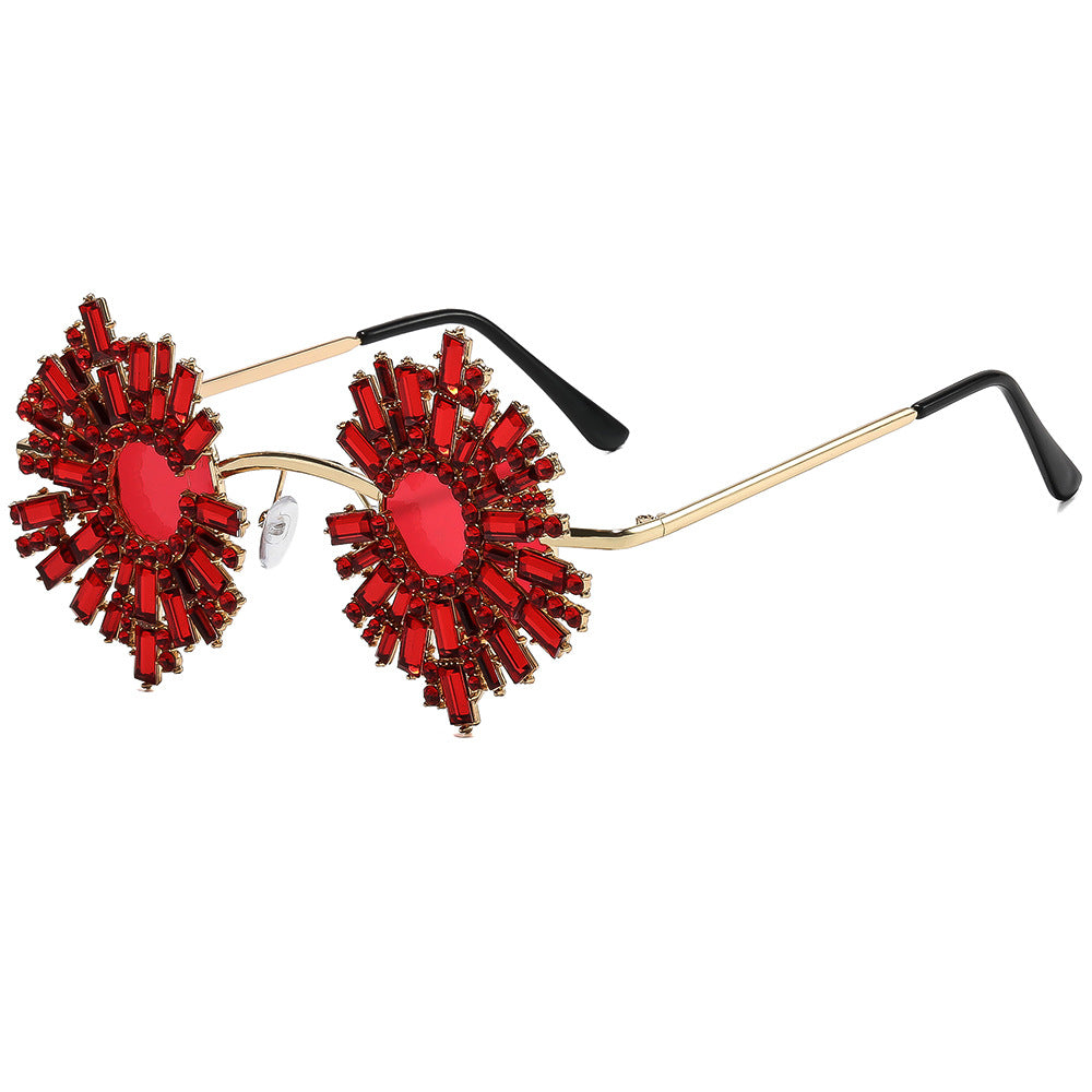 Ladies extravagant designer sunglasses with colorful crystal decoration Stornfield