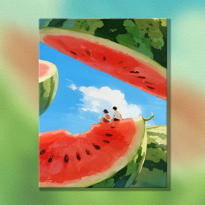 Whimsical Watermelon-Themed Canvas Artwork Stornfield