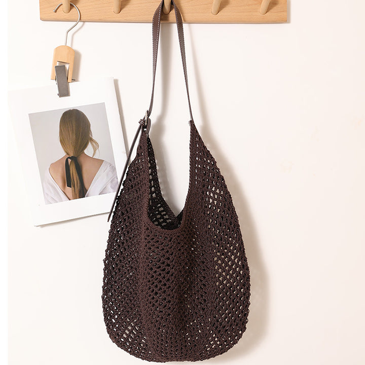 Casual mesh tote bag with adjustable leather strap Stornfield