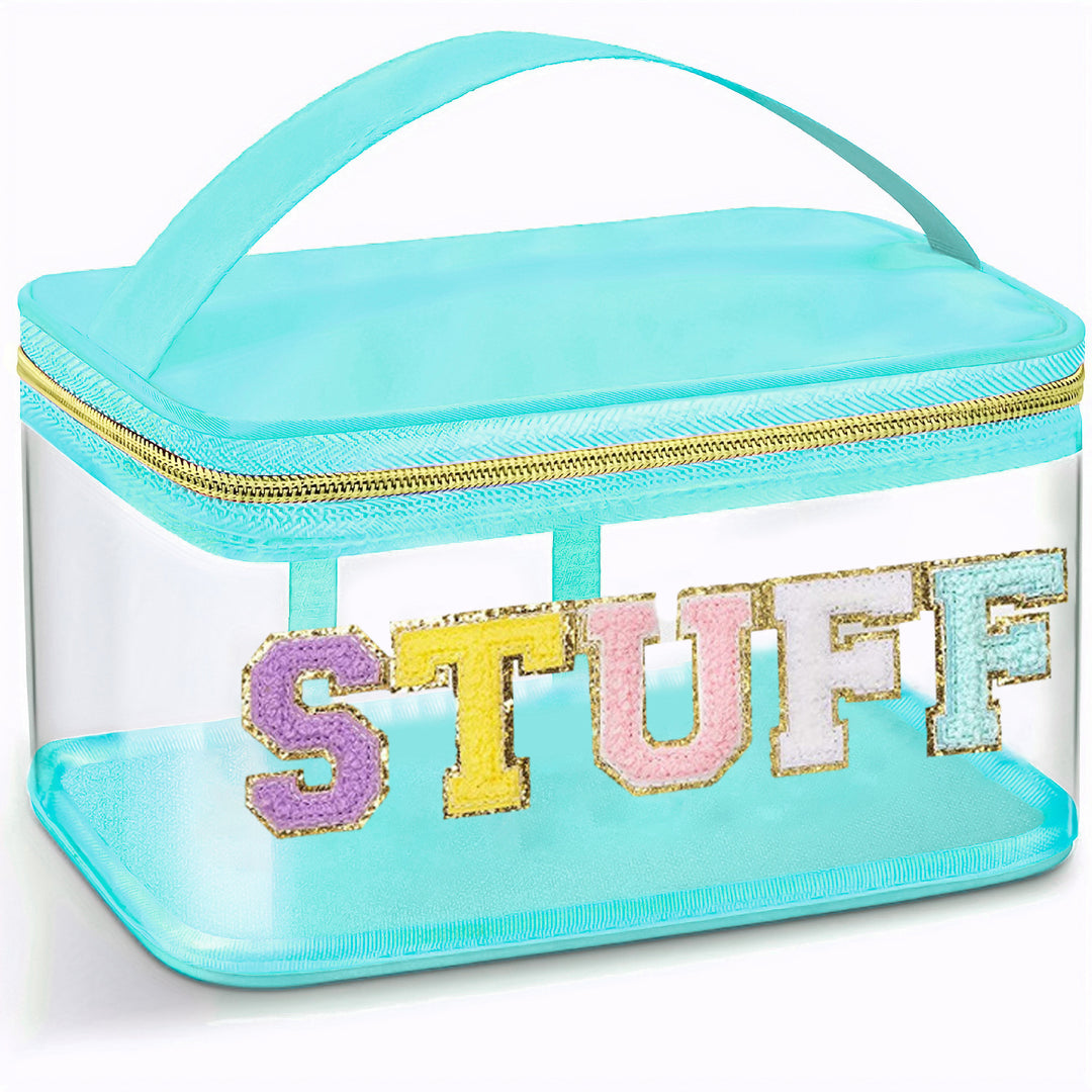 Transparent cosmetic organizer bag with glitter details Stornfield