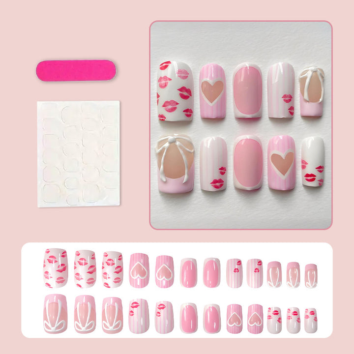 Artificial nail set with loving heart and lip motifs Stornfield