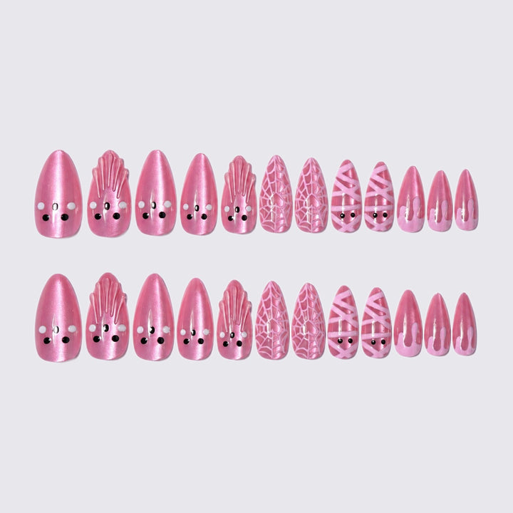 Artificial Nail Set with Halloween Motif and Glitter Accents Stornfield
