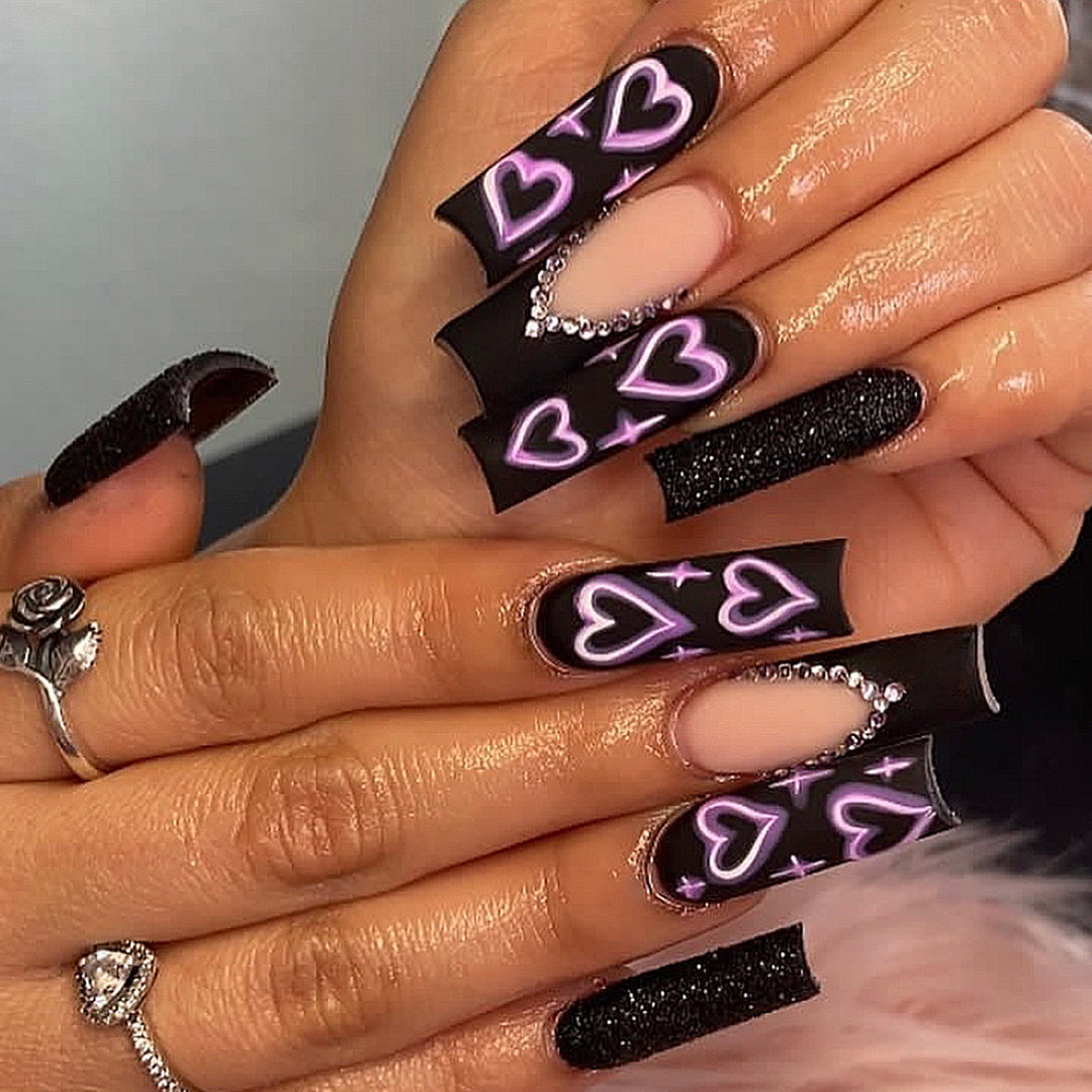Artistic Heart-Themed Nail Enhancements Stornfield