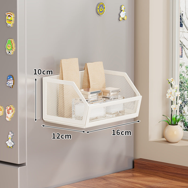 Magnetic Mesh Refrigerator Spice Jar Storage Basket