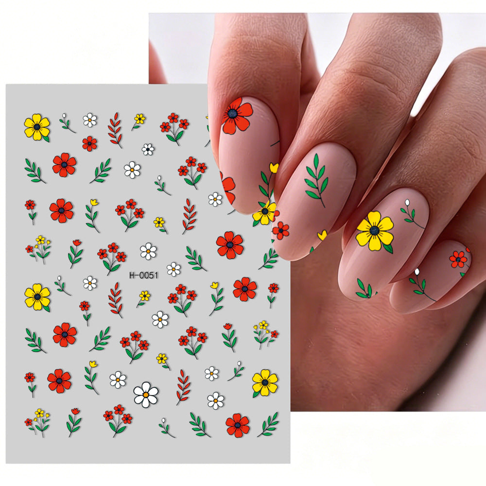 Floral Design Nail Art Sticker Set