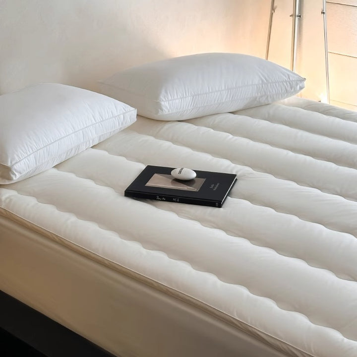 Quilted Hypoallergenic Fitted Mattress Topper with Elastic Corner Straps