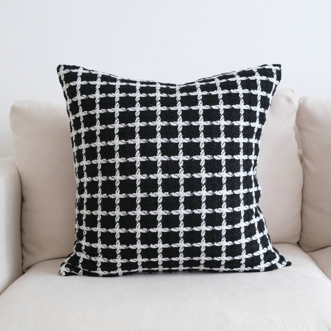 Woven Checkered Throw Pillow for Home Decor