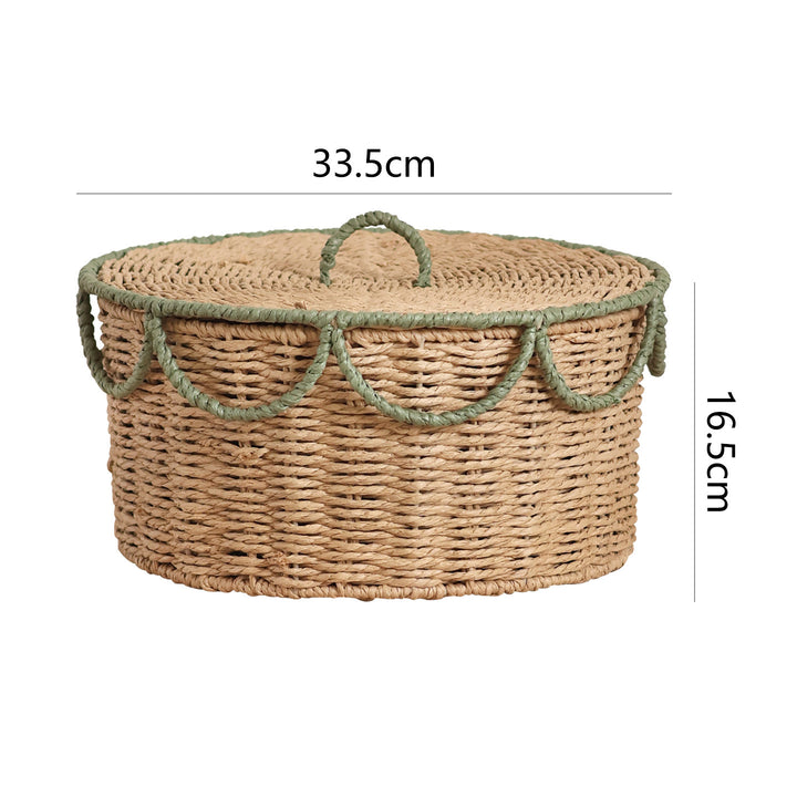 Storage basket with lid and handles Stornfield