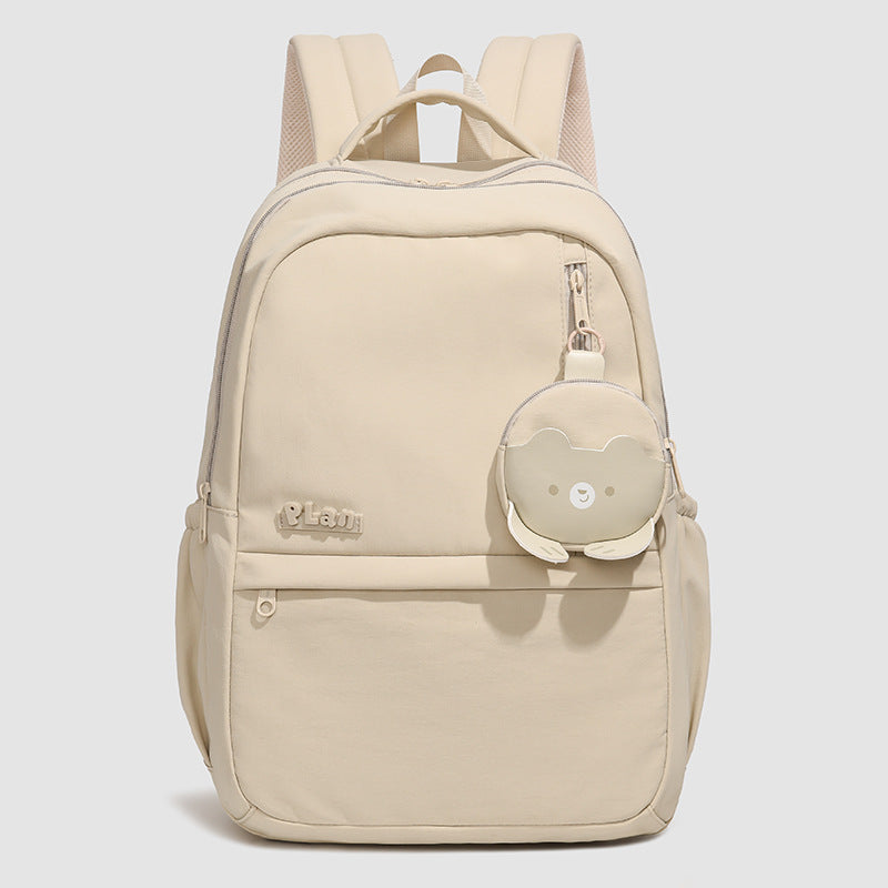 Versatile Daily Backpack with Cute Plush Keychain Stornfield