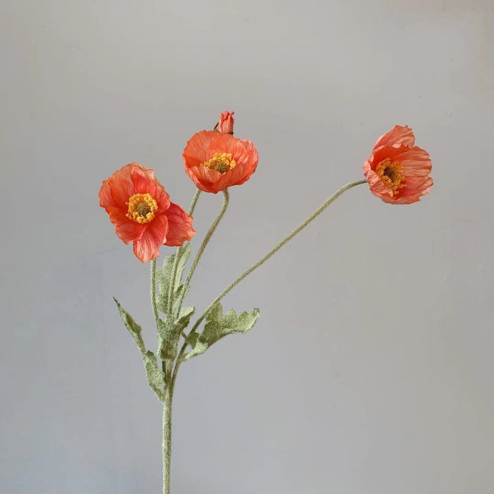 Lifelike Silk Poppy Flower Stem