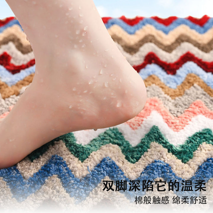 Chevron Pattern Non-Slip Bath Rug Stornfield