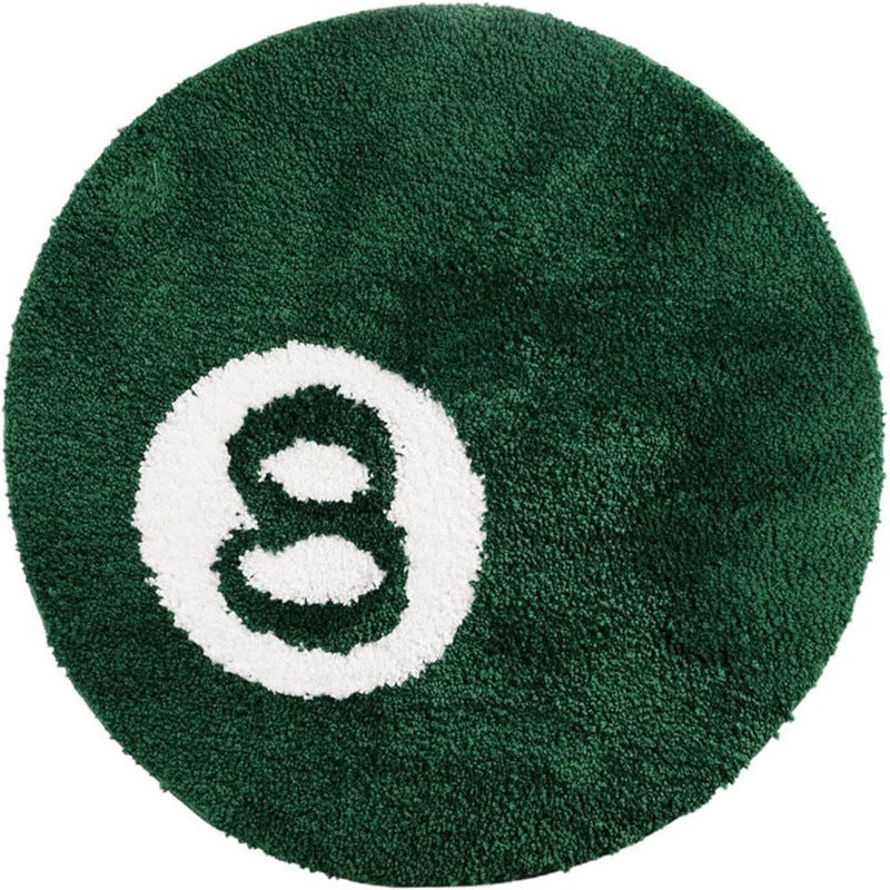 Playful Round Pool-Themed Rug