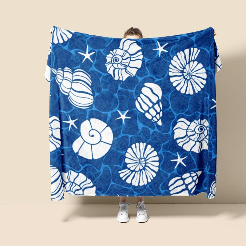 Decorative Ocean-Themed Throw Blanket